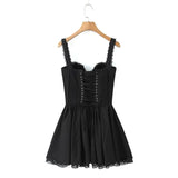Corset Lace Flare Mini Dress-Outfit