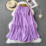 Fongt Half-Dress Women's Dress 2025 Summer Small In The Long Leisure High-Rise Display Thin Pendulum Ponve Egg