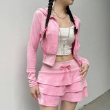 Aesthetic Skirt & Hoodie Two Piece