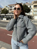Fongt Spring And Autumn And Winter New Women's Beads Leather, The Short Loose Casual Hair Coat B62805