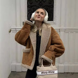 Fongt Women's Clothing 2025 Autumn And Winter New Wool Coat Collar Loose Fur