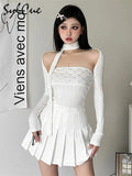 2024 White Sweet Gentle Intellectual All-Match Leisure Autumn Travel Mature Beautiful Women'S Removable Collar Short Top-Outfit
