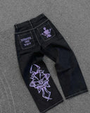 Y2K Big Boy Jeans Original Hip-Hop Embroidered Loose Jeans Street High-Outfit
