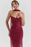 Corset Top With Long Scarves And Body-con Midi Skirt Set-Outfit