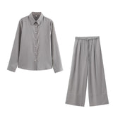 Summer Baggy Shirt 4877078 Wide Leg Trousers 4877101-Outfit