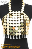 Sexy Shiny Sequin Beach Tank Tops Women Fashion Sequined Tassel Halter Backless Crop Top Festival Hollow Out