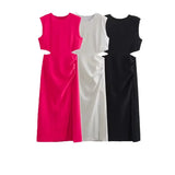 Fongt Summer Women's Hollow Out Decoration Sleeveless Dress 7814688 712-Outfit