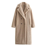 Fongt Women's Autumn And Winter New Street Fashion Grab Long Coat