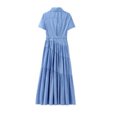 New Spring Style Spliced Dress With Belt Shirt 2240371-Outfit