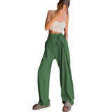 Loose Draggle-tail Trousers Straight High Waist
