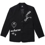 Letters Graffiti Oversized Blazer Women Jacket Coat Loose Streetwear Spring Outerwear 2023 New Korean Style Office Lady-Outfit