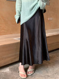 Fongt Xixi 2025 Spring New Temperament High-Waisted Half-Body Skirt Heavy Imitation Acetic Acid-Bated Ass Skirt Women 85108