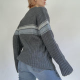 Striped Ribbed Downtown Sweater-Outfit