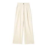 Fongt And Autumn 2025 New Women's Front Folded High-Waisted Trousers Casual Trousers Women A67231