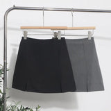 The Quality Is Very Good Short Small Open Fork Half-Dress Trousers Female Commute High-Waist Temperament Thin A-Character Suit Skirt