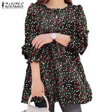 Cotton O Neck Fashion Ruffle