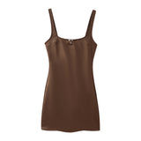 New Spring Silk Satin Lingerie Style Slim Sling Dress 3152306-Outfit