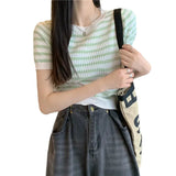 Girl Chic Sleeve Short Sleeve T-Shirt Women's Summer Design Chic Sensing Slim Short