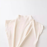 Spring Pleated Decorative Blouse Vertical Collar Sleeveless Solid Color Blouse 2267572-Outfit