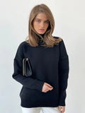 Women Turtleneck Sweater Knitted Oversized 2022 Autumn Winter Thick Warm Pullover Tops Ladies Casual Loose Female Pull