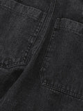 Men's Cargo Pocket Patched Straight Leg Jeans-Outfit