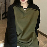 Vintage Raglan Long Sleeve Oversized Sweatshirt-Outfit