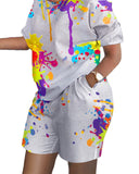 Fongt Women's Spring And Summer Explosion Short-Sleeved Two-Set Printed Commuter
