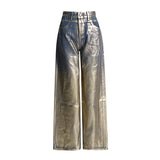 2025 Summer Fashion New Trend Personality Design Hot High-Waist Loose-Legged Casual Jeans