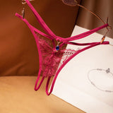 sexy thong ladies cross belt ultra-thin hollow temptation panties hot open file t pants eyelash diamond cutout thong
