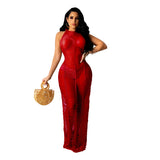 Fongt New Women's Wear Sexy Solid Color Knitted Beach Dress-Outfit