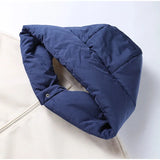 Removable Puffer Hoddie Patchwork Zipper Jacket-Outfit