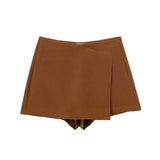 Solid High Waist Skort-Outfit