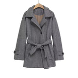Fongt Women's 2025 New Fashion Temperament Double-Necked Belt Soft Coat