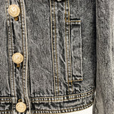 Fongt Star Fashion Lion Head Button Repair Water Denim Jacket Jacket In Autumn And Winter 2025