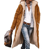 Fongt Solid Hooded Cotton Suit Long Sleeve Double-Sided Winter Warm Shirt Coat Cotton Coat