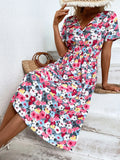 Women's Wear Station Summer Small Floral Print Short-Sleeved Dress-Outfit