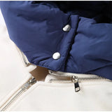 Removable Puffer Hoddie Patchwork Zipper Jacket-Outfit