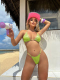 2024 New Sexy T-Word Split Bright Crystal Bikini