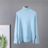 Turtle Neck Cashmere Winter Sweater Women 2021 Elegant Thick Warm Female Knitted Pullover Loose Basic Knitwear