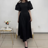 Fongt Women's Clothing 2025 Autumn New Bubble Sleeve With Fashion Temperament Dress Dress Dress