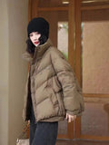 Temperament Dish Buckle Chinese Wind Down Jacket Short Cover Fart Show Thin Cover Meat Down Jacket White Duck Down Female Thick Coat Tide-Outfit