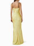 Black Bralette Satin Sleeveless Maxi Dress-Outfit