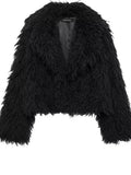 Faux Fuzzy Fur Crop Coat-Outfit