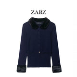 Fongt Homemade New Women's Armificed Turf Effect Spliced Knitted Coat 2756/128