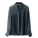 2024 New Ladies' Long-Sleeved Loose Casual Polka-Dot Shirt-Outfit