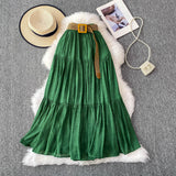 Fongt Half-Dress Women's Dress 2025 Summer Small In The Long Leisure High-Rise Display Thin Pendulum Ponve Egg