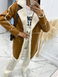 Fongt And Winter 2023 New Solid Color Thickened Lamb Wool Patchwork Coat Coat-23107-Outfit