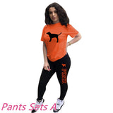 Letter Print Short Sleeves Tshirt Tops + Pants Casual Two Piece Set Summer Women Tracksuits Sport 2pcs Outfits
