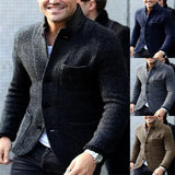 Fongt Men's Men's Blazer Suit Collar Long Sleeve Pocket Shirt Men's Jacket Coat