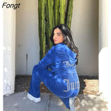 Juicy Tracksuit Women Autumn Winter Diamonds Velvet Two Piece Set Long Sleeve Hooded Sweatshirts And Pants Jogging